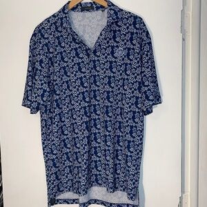 Turtleson men’s blue pattern golf polo Large